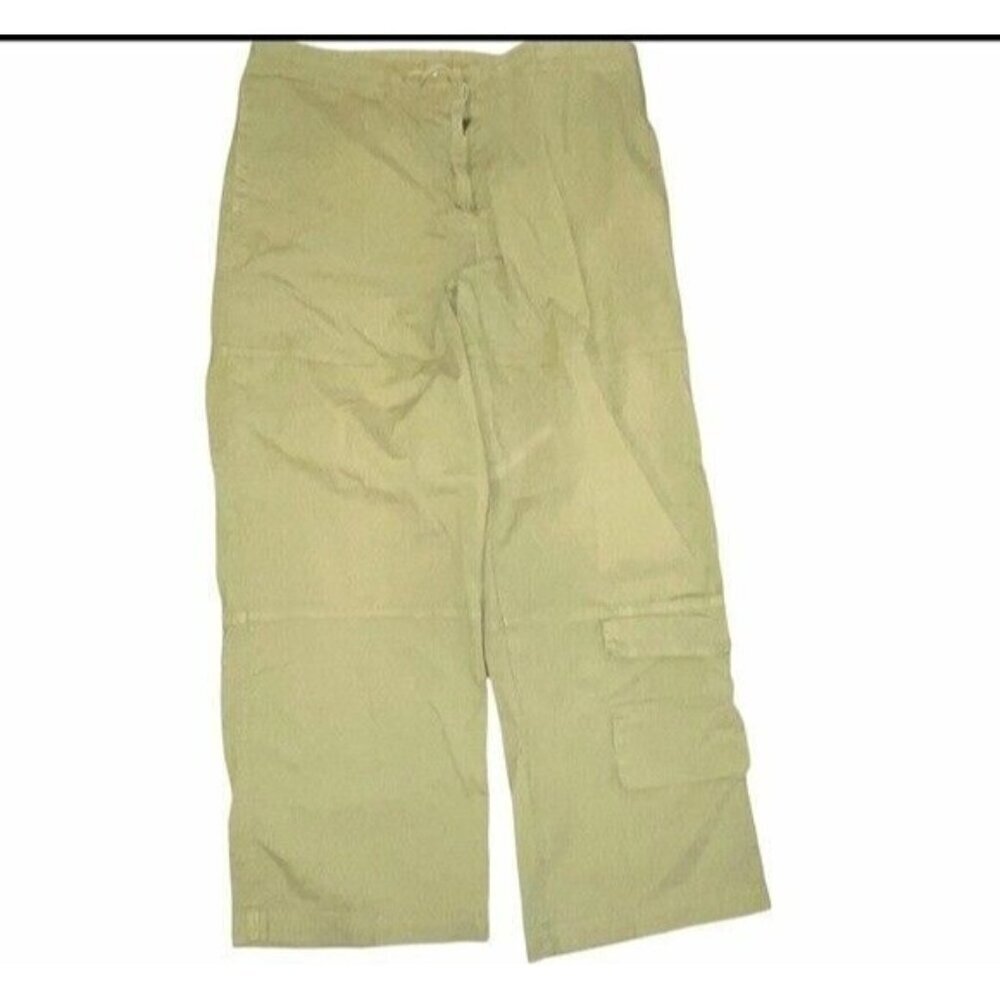 Johnny Was Crop Wide Leg Cargo Pants Green Women's Size 5 Travel